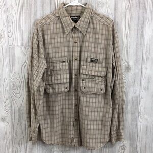 Guide Series Mens Small Tan Plaid Outdoors Shirt